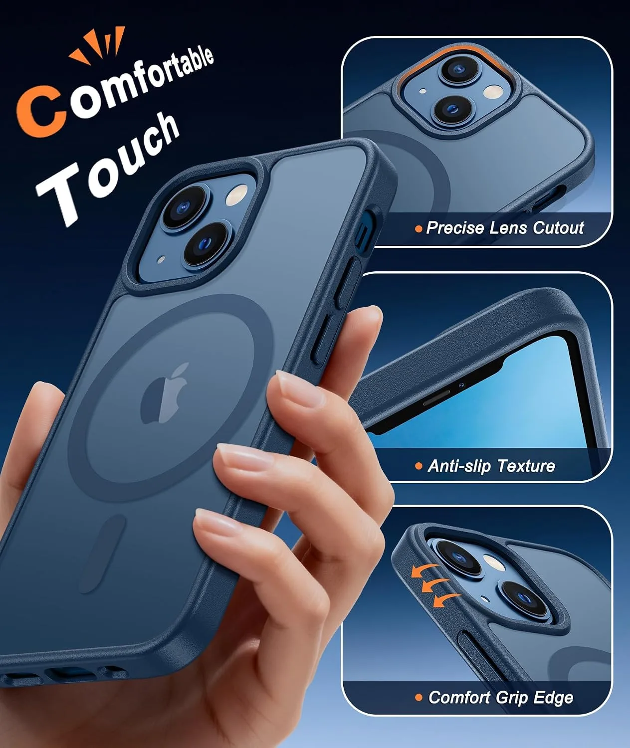 FNTCASE for iPhone 13 Mini/iPhone 12 Mini Case Fit for MagSafe Blue