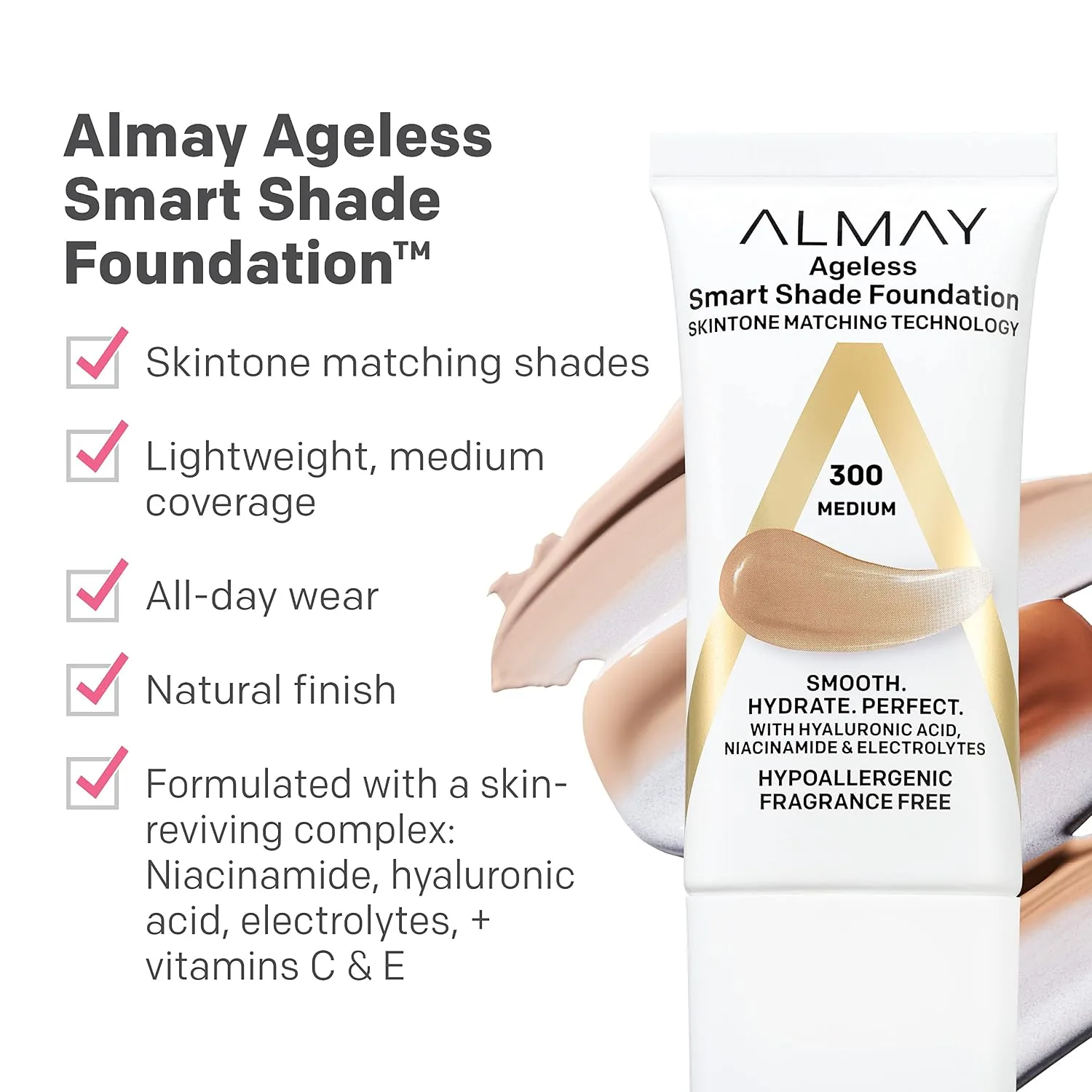 Almay Smart Shade Ageless Foundation, 800 Deep, 1 fl oz
