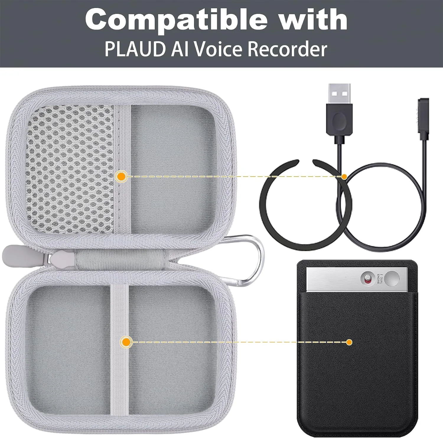 Hard Travel Case for PLAUD Note/Note Pro AI Voice Recorder