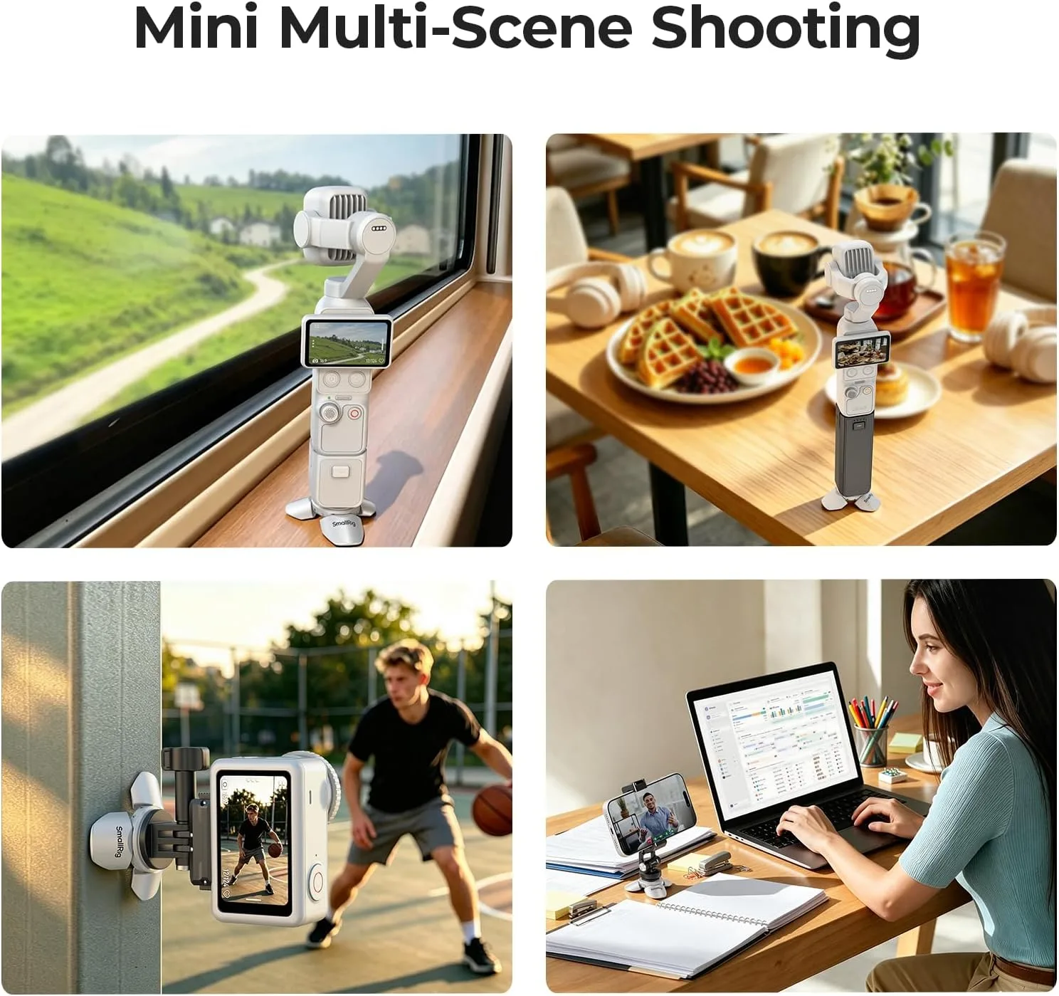 SMALLRIG Auto-Deploy Mini Tripod for DJI Pocket 4P/4/3, for Insta360 Luna