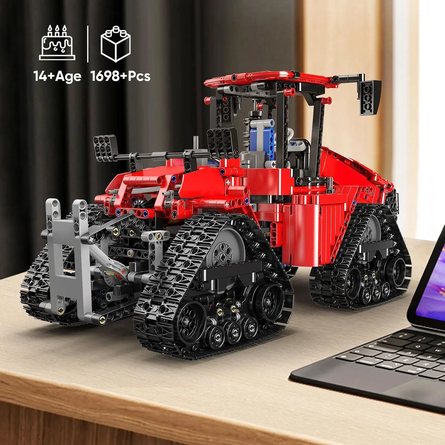 Mould King Crawler Tractor Building Toys, 1698 Pieces 4x4 Tracked Tractor Building Sets for Adults Age 14+, Construction Vehicle Model Blocks Kit Creative