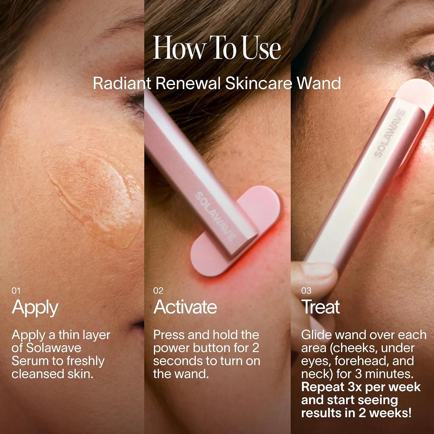 Solawave 4-in-1 Red Light Therapy Wand for Face & Neck + Activating Serum