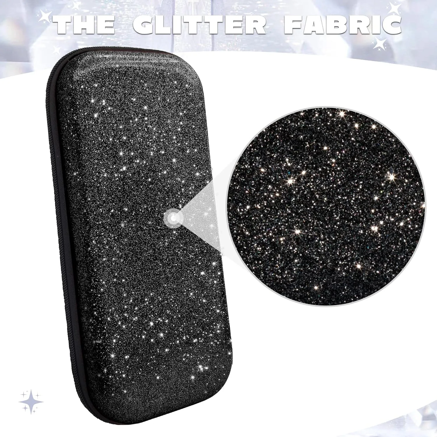 homicozy Black Glitter Carrying Case for Nintendo Switch & Switch OLED
