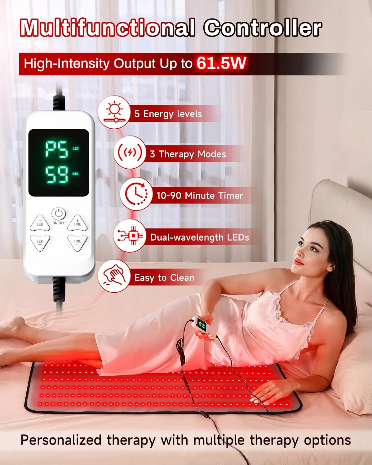 Medical Grade Red Light Therapy Mat for Body, FSA&HSA, 38" × 23.6"