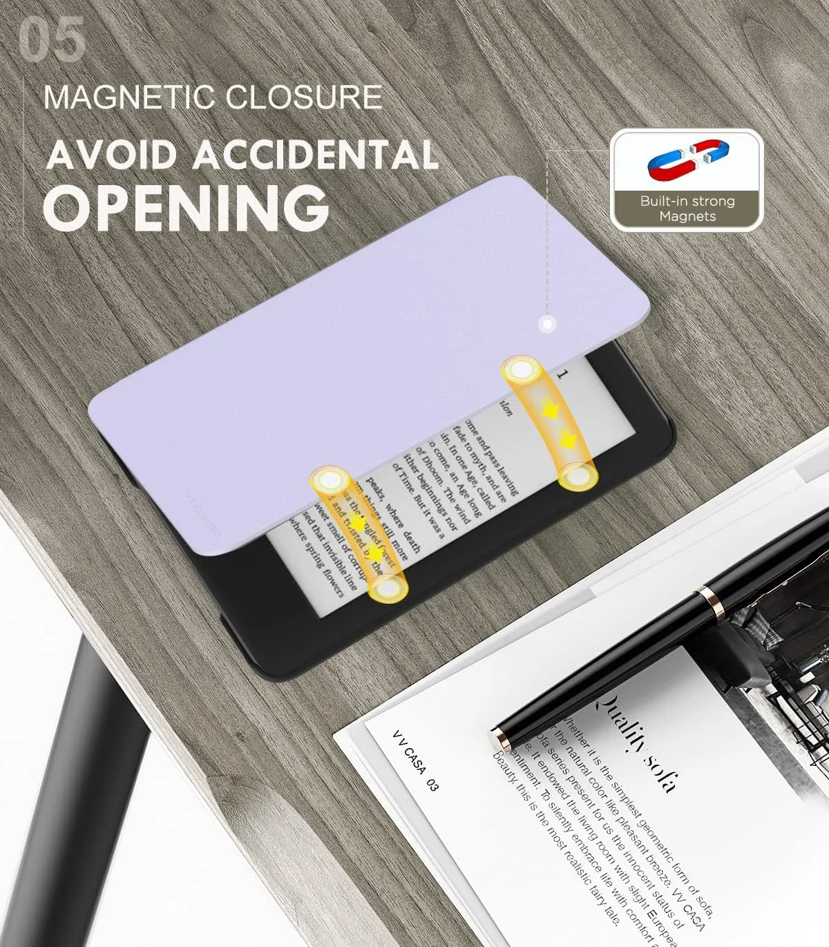 MoKo Case Fits 6" Kindle Basic 11th Generation 2024/2022, Taro Purple