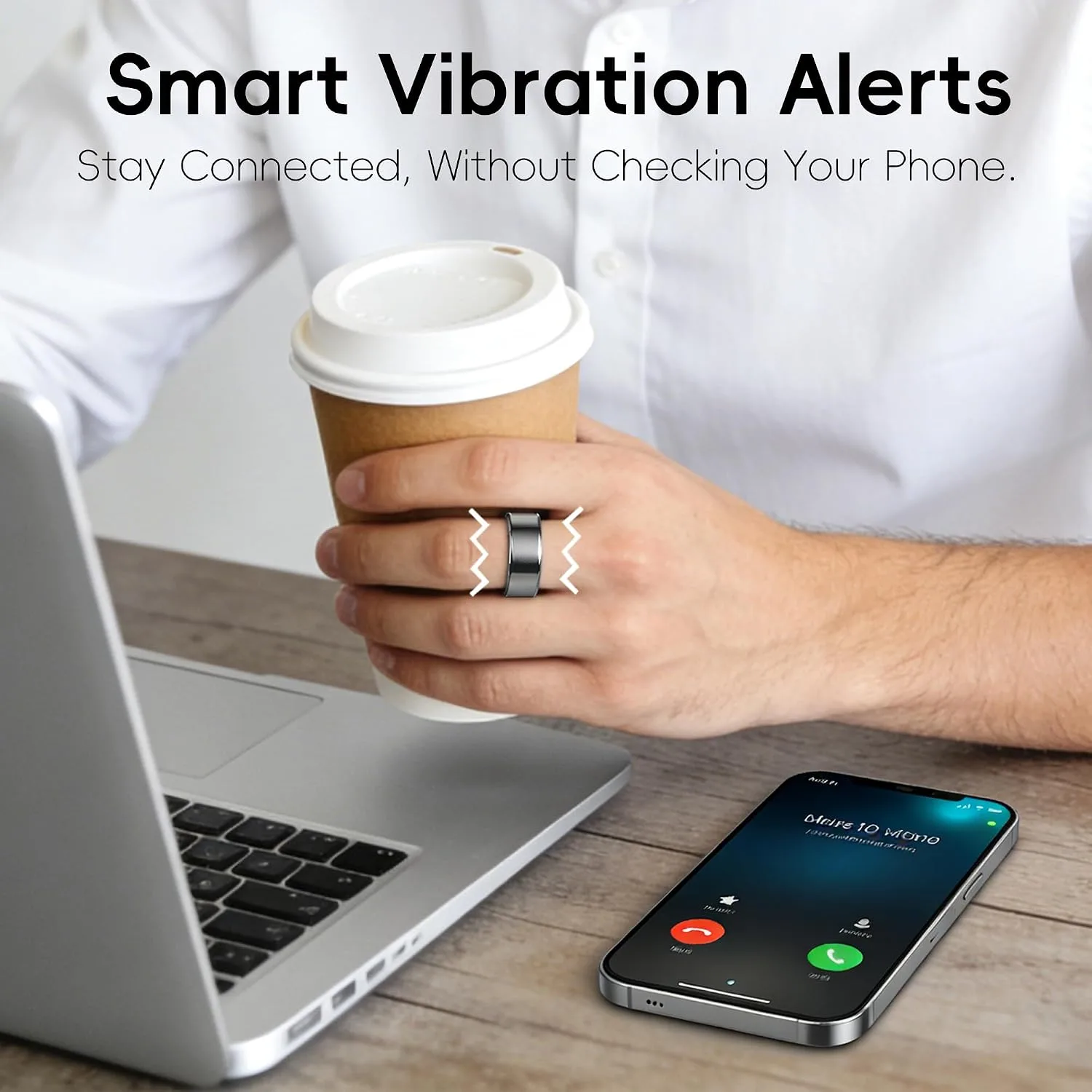 Gen 2 Lite Smart Ring for Men Women: Health, Fitness & Sleep Monitor, Heart Rate, Temp, Vibration, 5ATM Waterproof, iOS Android, Gift (Titanium Grey, 9)