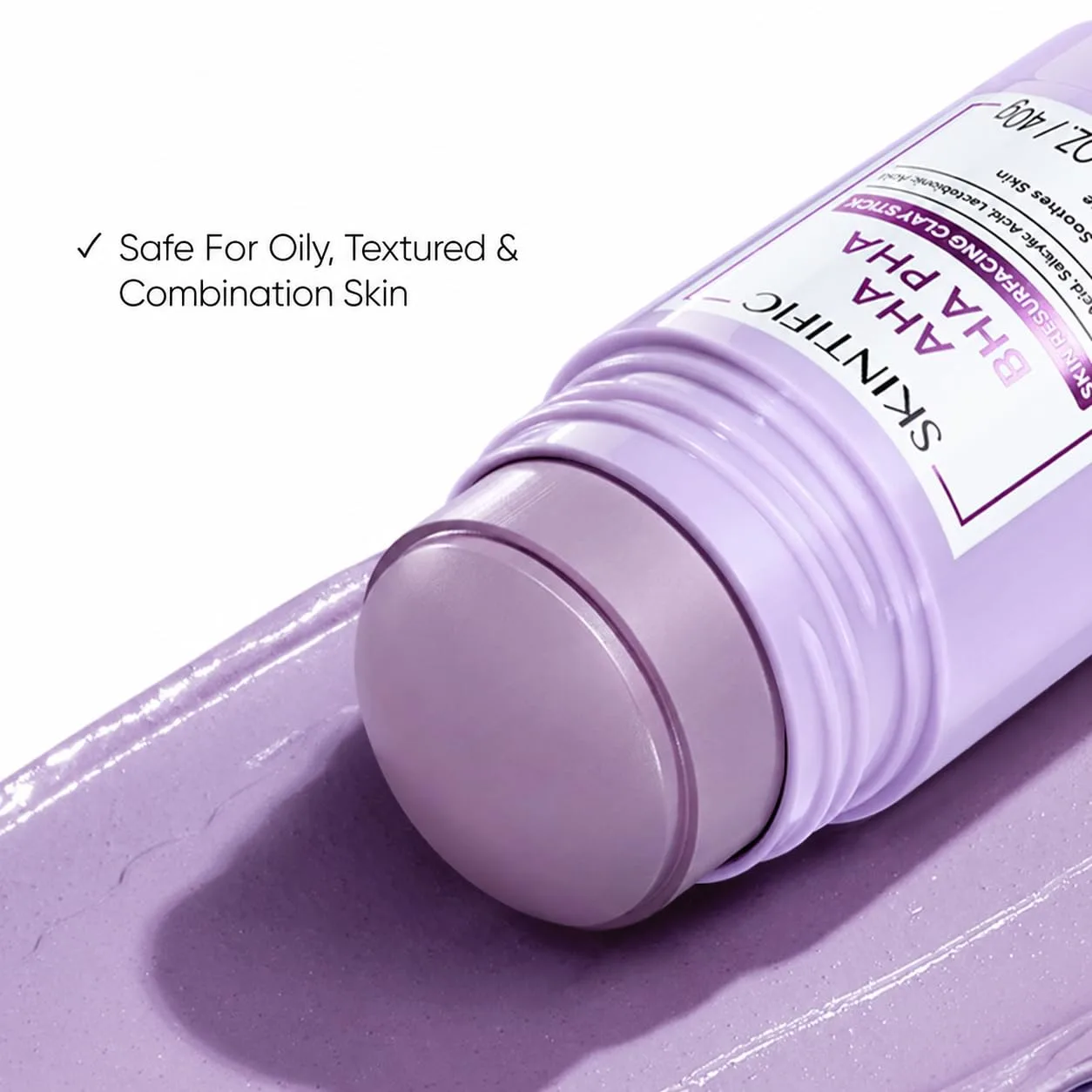 SKINTIFIC Exfoliating Clay Mask Stick with AHA BHA PHA & Glycolic Acid