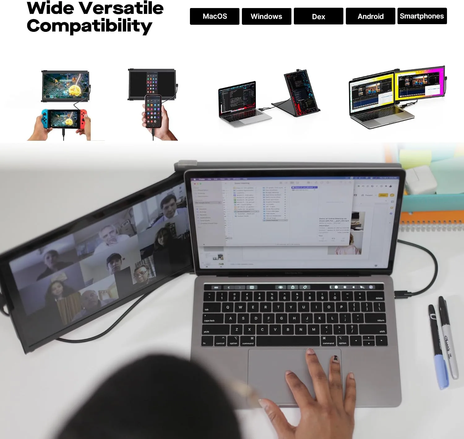 New Mobile Pixels Duex Plus DS 13.3" FHD 1080P Portable Monitor for Laptops
