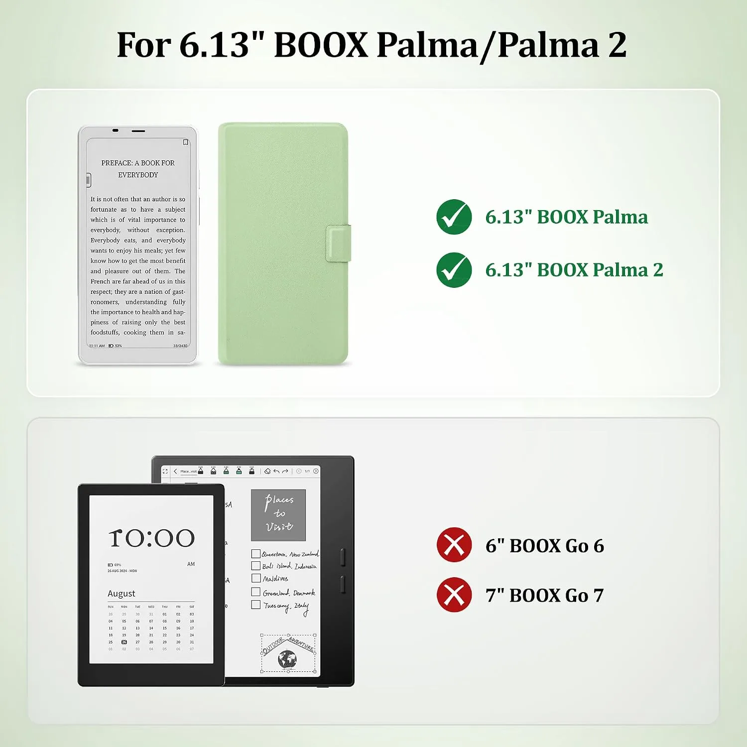2in1 Case for Onyx BOOX Palma 2 Magnetic Detachable Folio Cover