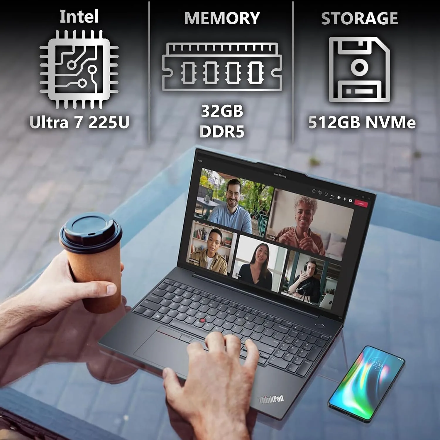 Lenovo ThinkPad T16 Gen 4 Intel Core Ultra 7 255U, 32GB DDR5 RAM, 512GB SSD