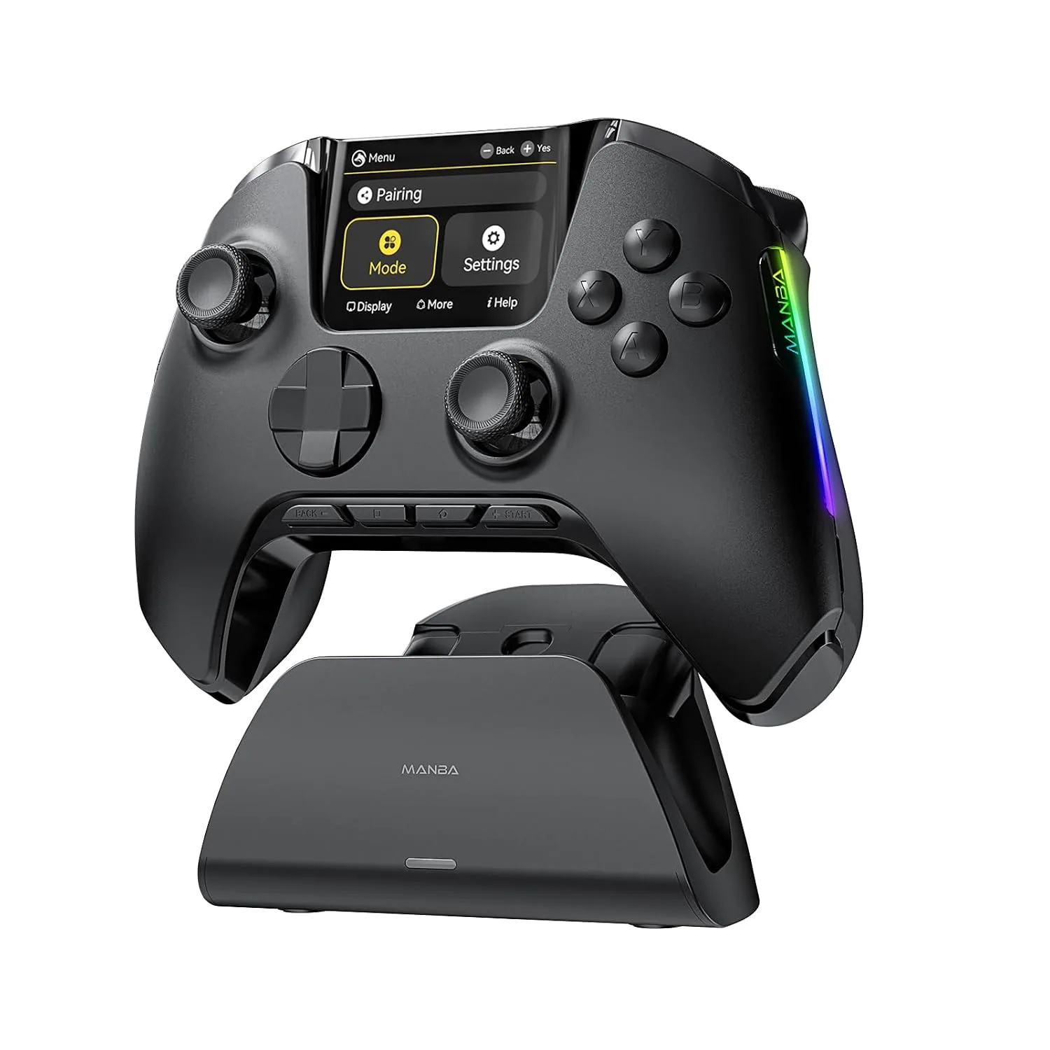 Control Gamer ManbaOne inalámbrico con pantalla interactiva Negro