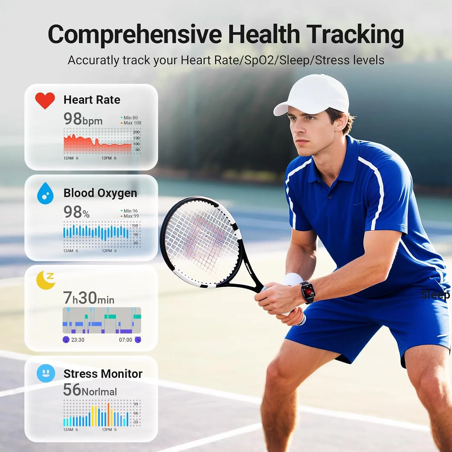 Smart Watches for Men Android iPhone (2 Bands), 1.85" AMOLED Screen Smartwatch Fitness Tracker 3ATM Waterproof with Bluetooth Calls, AI Control, Heart Rate/SpO2/Sleep Monitor, 7 Days Battery
