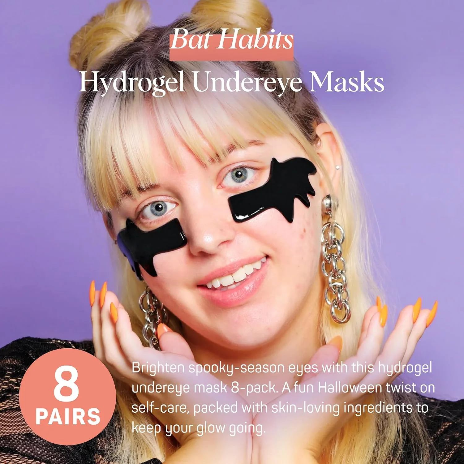 SpaLife Beauty Halloween Hydrogel Under Eye Patches | Halloween Gifts for Women | Eye Patches for Dark Circles | Boo Basket Stuffers for Women & Teens | Undereye Patches for Puffy Eyes | 8 Pairs