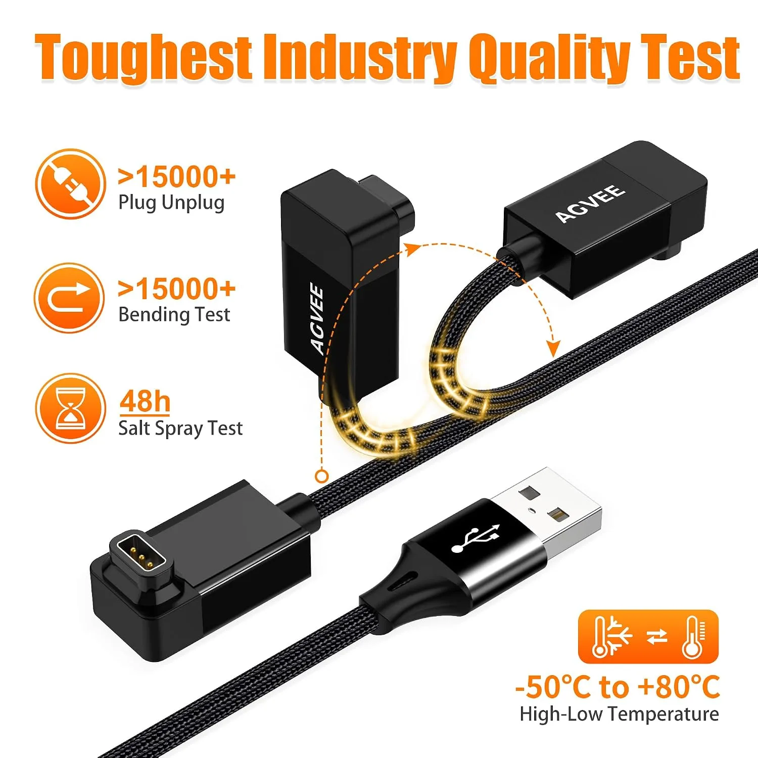 AGVEE 3.3ft Charger for Coros Smartwatch, L-Shape Right Angle