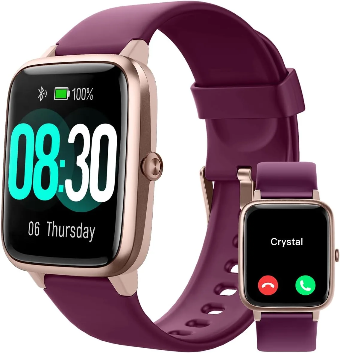 GRV Smart Watch for Women, Bluetooth Call, for iPhone Android Purple