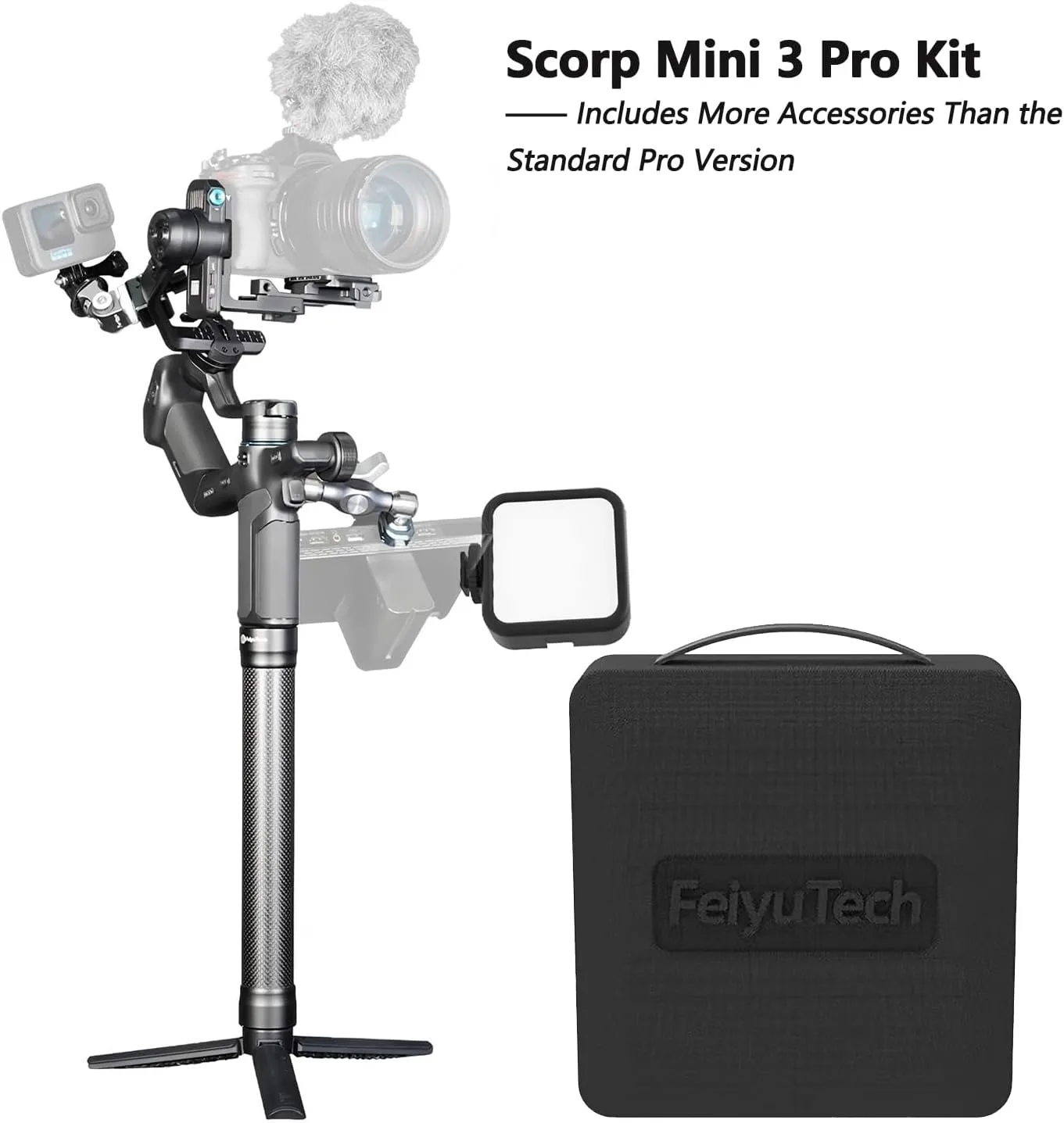 Feiyu SCORP Mini 3 Pro Kit, Gimbal Stabilizer for Camera,iPhone,Action Cam