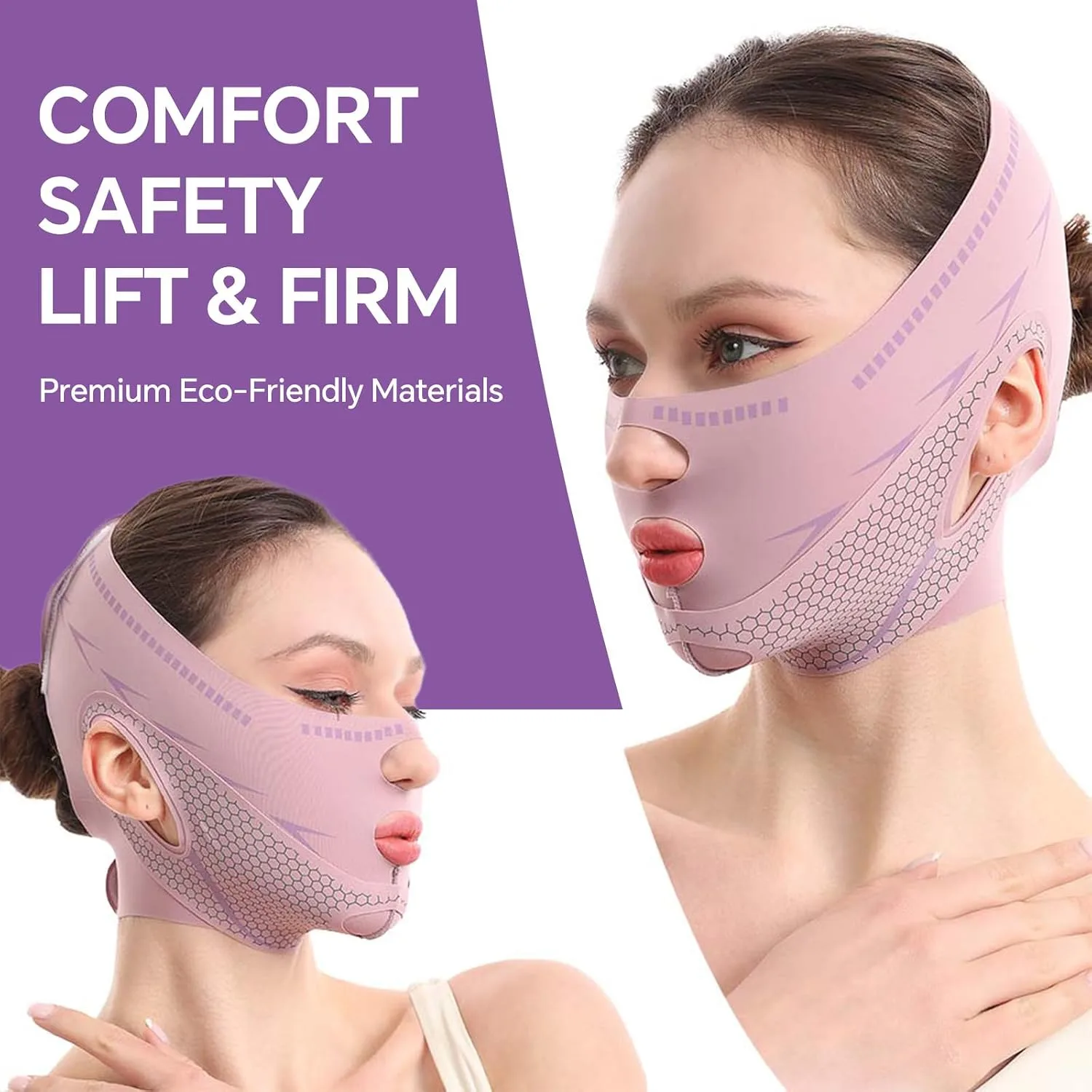 V Line Chin Lifting Mask, Double Chin Reducer Chin Strap for Sleeping, Face Lift Mask for Face Sagging, Jawline Shaper Face Lifting Wrap