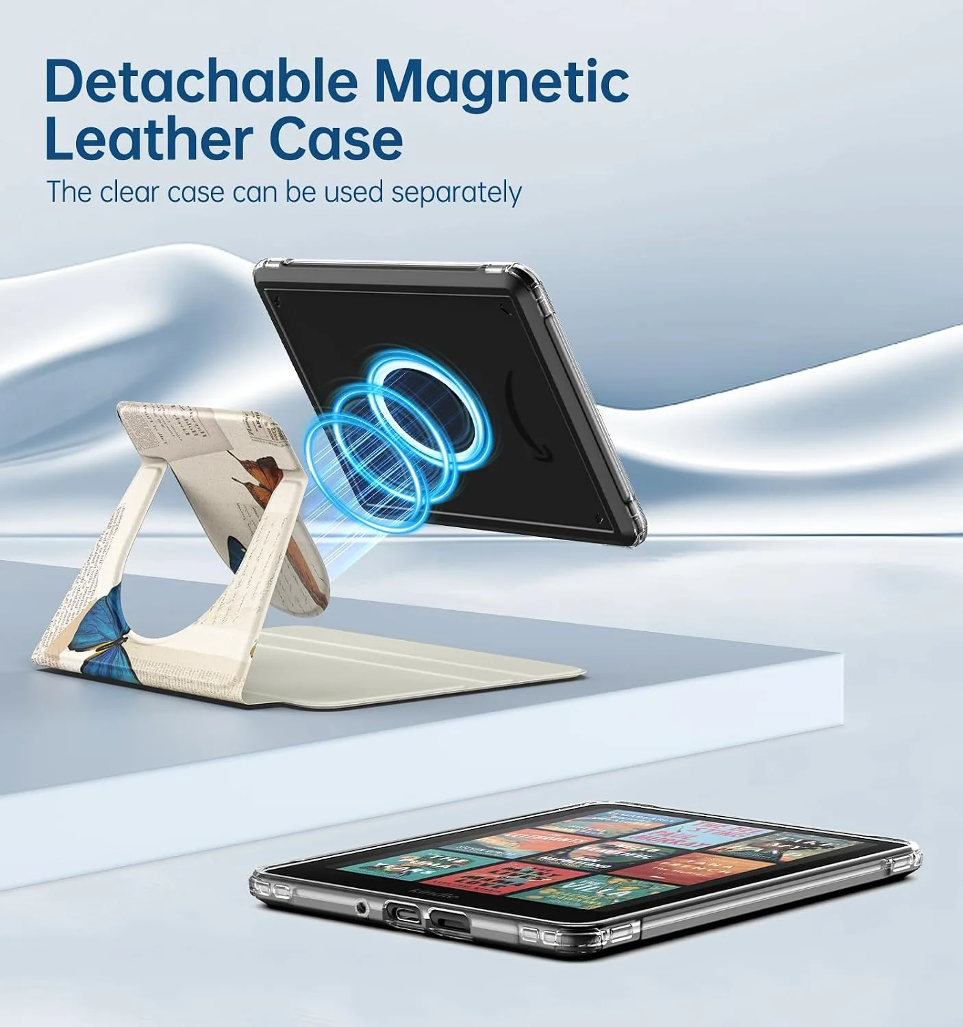 MoKo 360°Rotating Detachable Case for 7" eBook Reader, Retro Butterfly