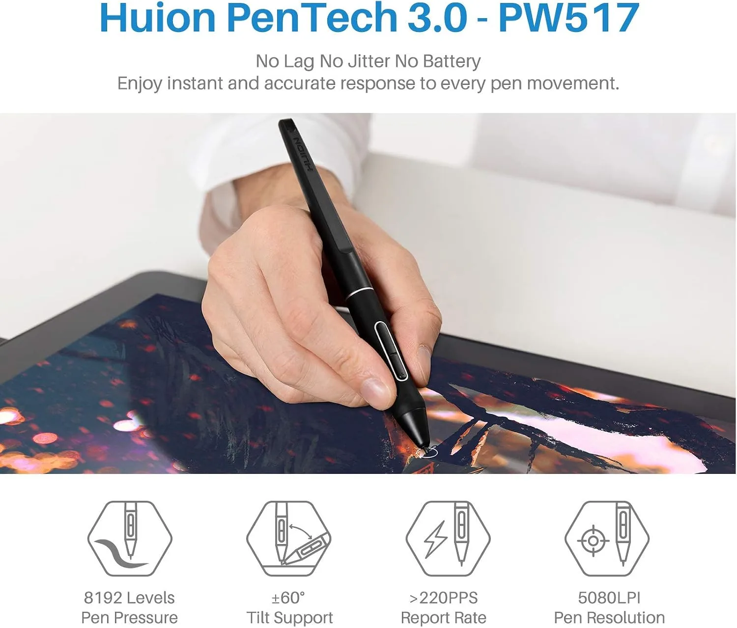HUION Kamvas Pro 16 4K UHD Drawing Tablet with Screen Full-Laminated Art Tablet with Battery-Free Stylus, 15.6-inch Graphic Tablet for Digital Art, Design, Work with Windows, Mac, Linux, Android