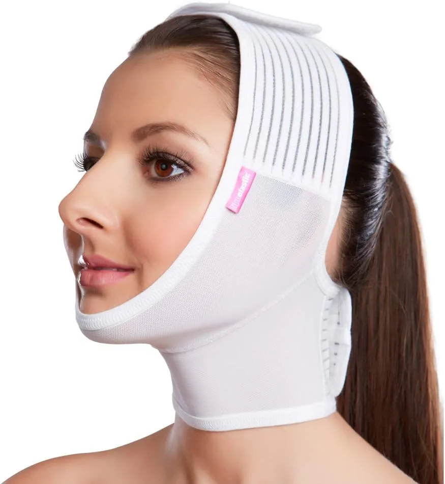 LIPOELASTIC- FM extra- Post Surgical Chin and Neck Lifting Compression Mask for Women and Men with Velcro fastener