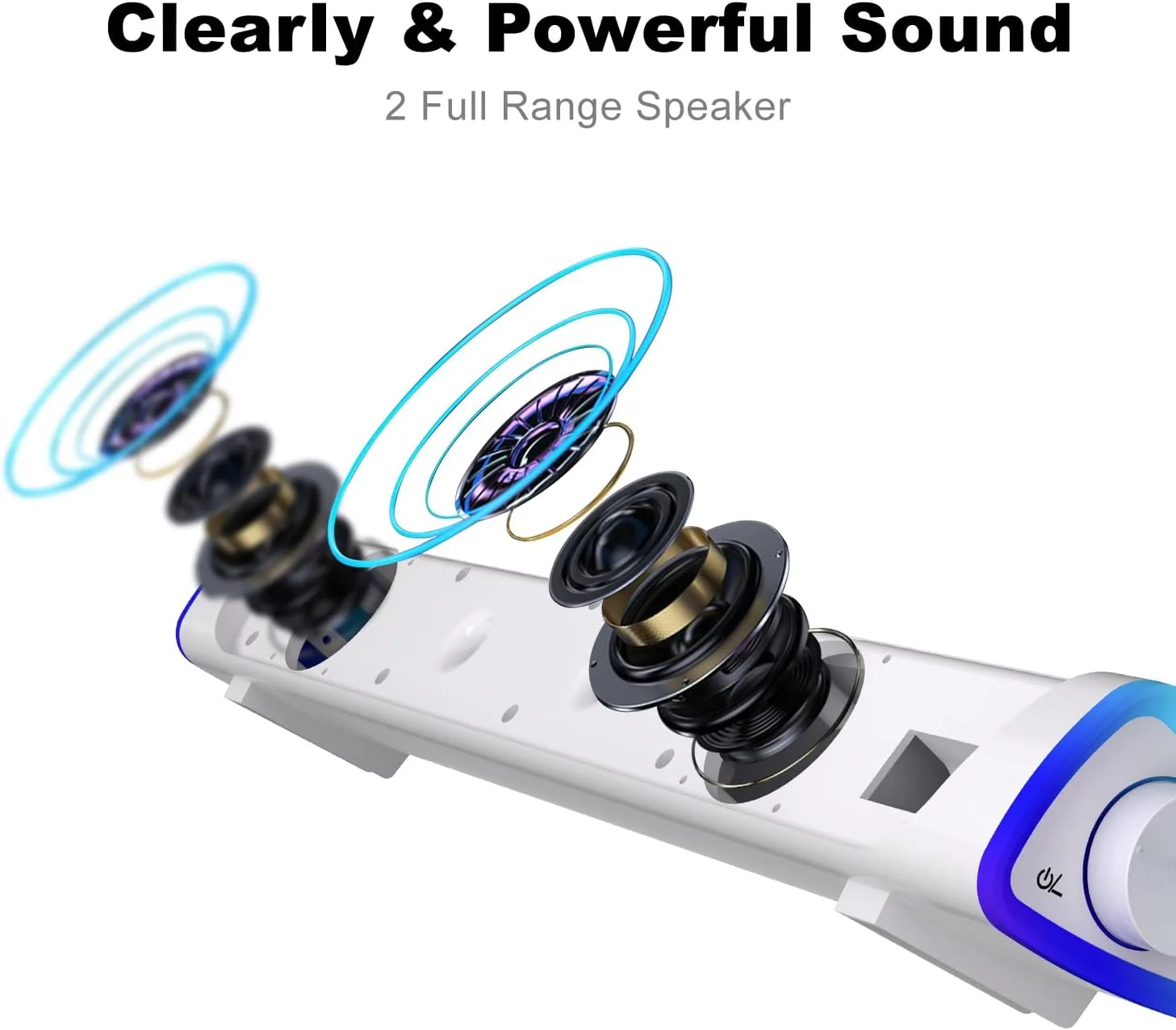 SOULION R30 Computer Speakers for Desktop PC, Wired USB Powered 3.5mm Aux