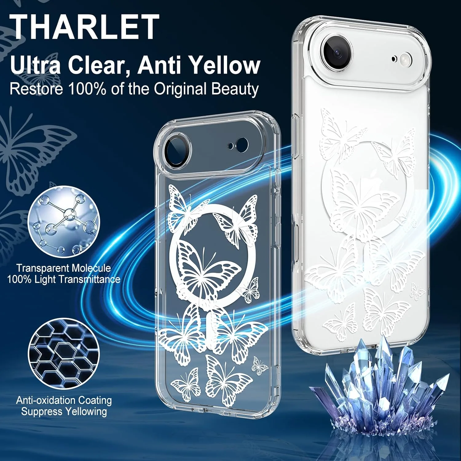 tharlet Magnetic for iPhone Air Case, Compatible with MagSafe Butterfly