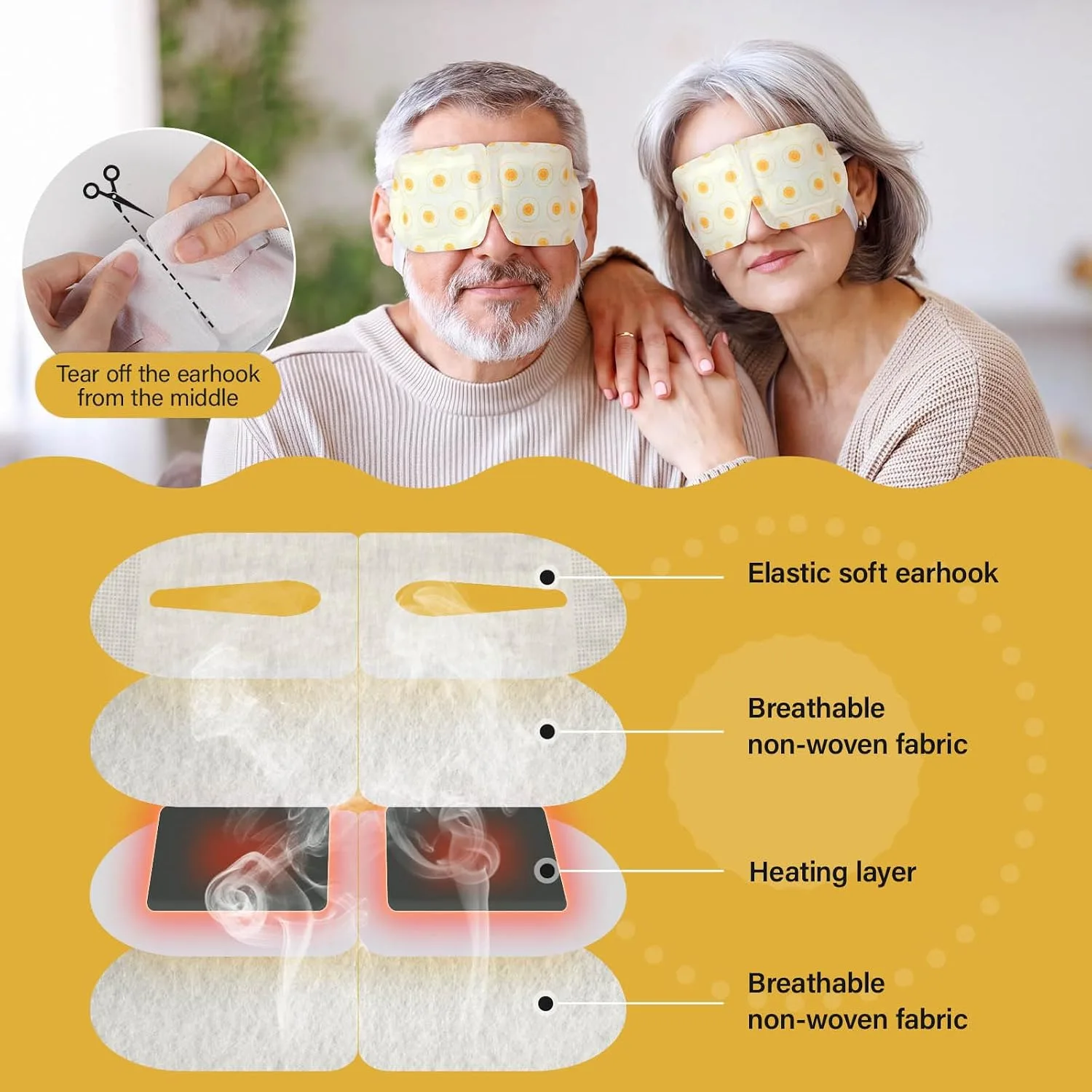 16 Packs Steam Eye Masks for Dry Eyes Heating Eye Mask Warm Compress for Eyes Relief Stress, Eye Fatigue Travel Essential Self Heating Moist Sleep Mask SPA Accessories