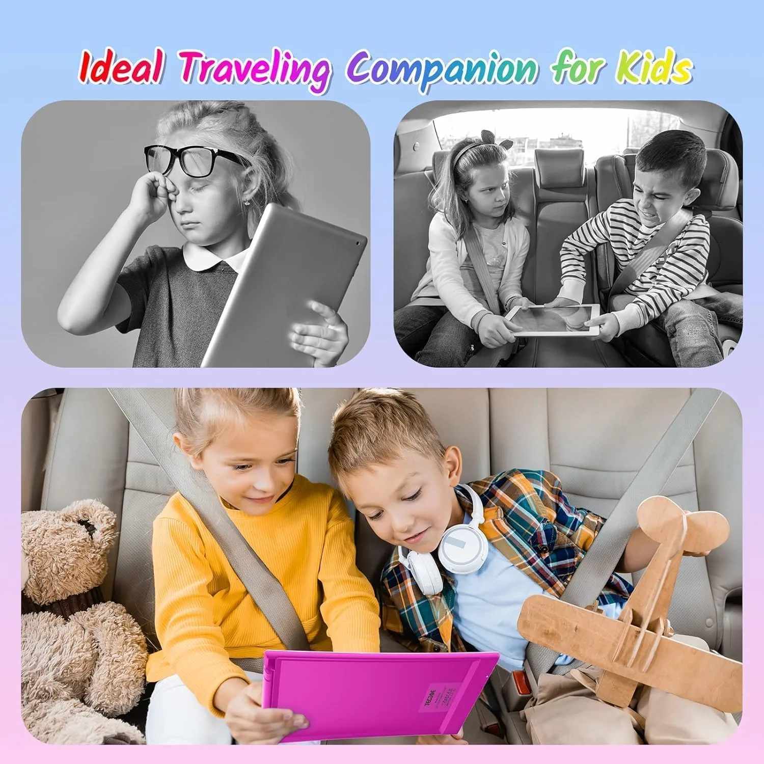 TECJOE 10 Inch 2 Pack LCD Writing Tablet for Kids, Mess Free Drawing Tablet
