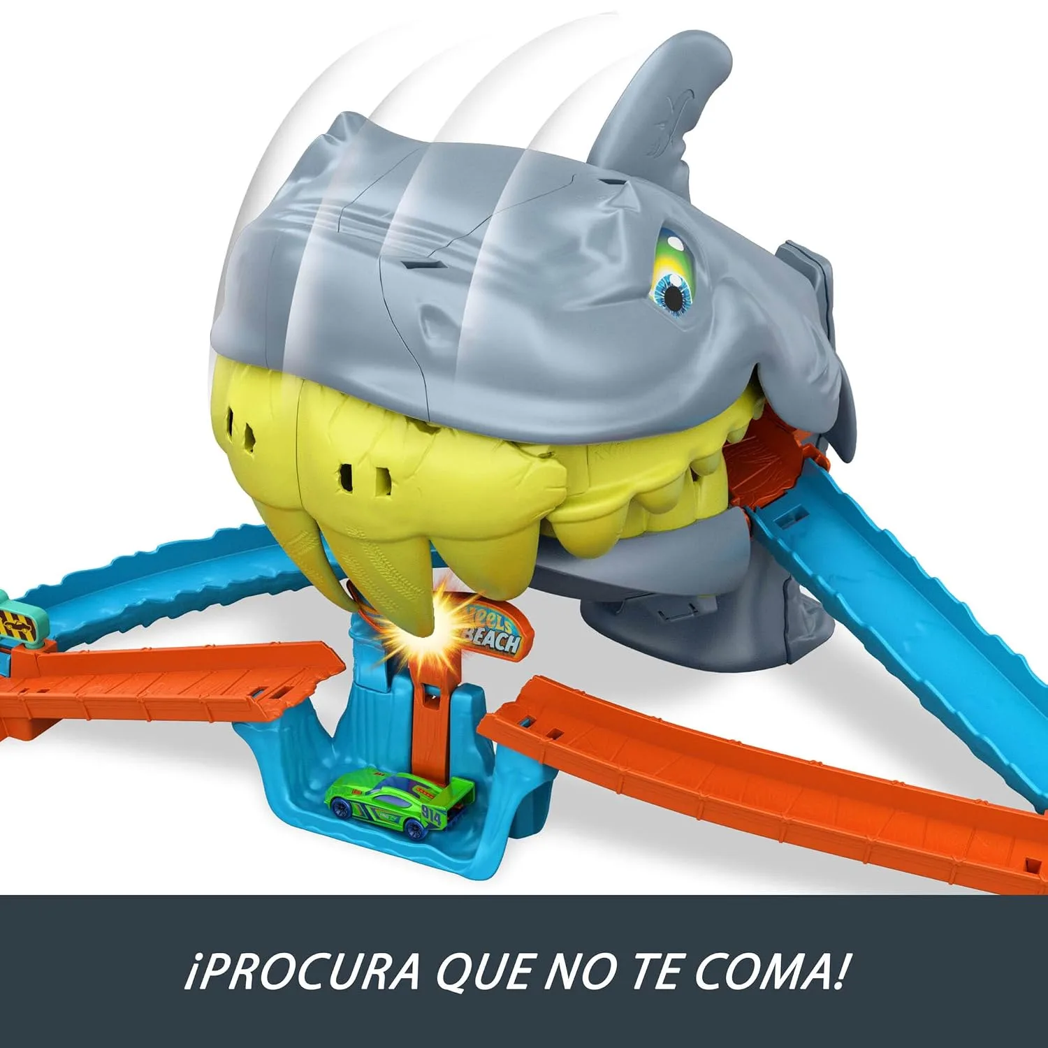 Hot Wheels City Shark Chomp Beach Playset & 1:64 Scale Toy Car