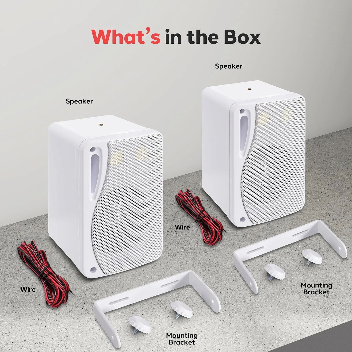 Pyle 3-Way Indoor & Outdoor Box Speaker System - 3.5" 200 Watt Compact Wall Mount Speakers for Home, Patio, Deck, Garage, Poolside, or Studio Use - Dual Speaker Set - PLMR24 (White)
