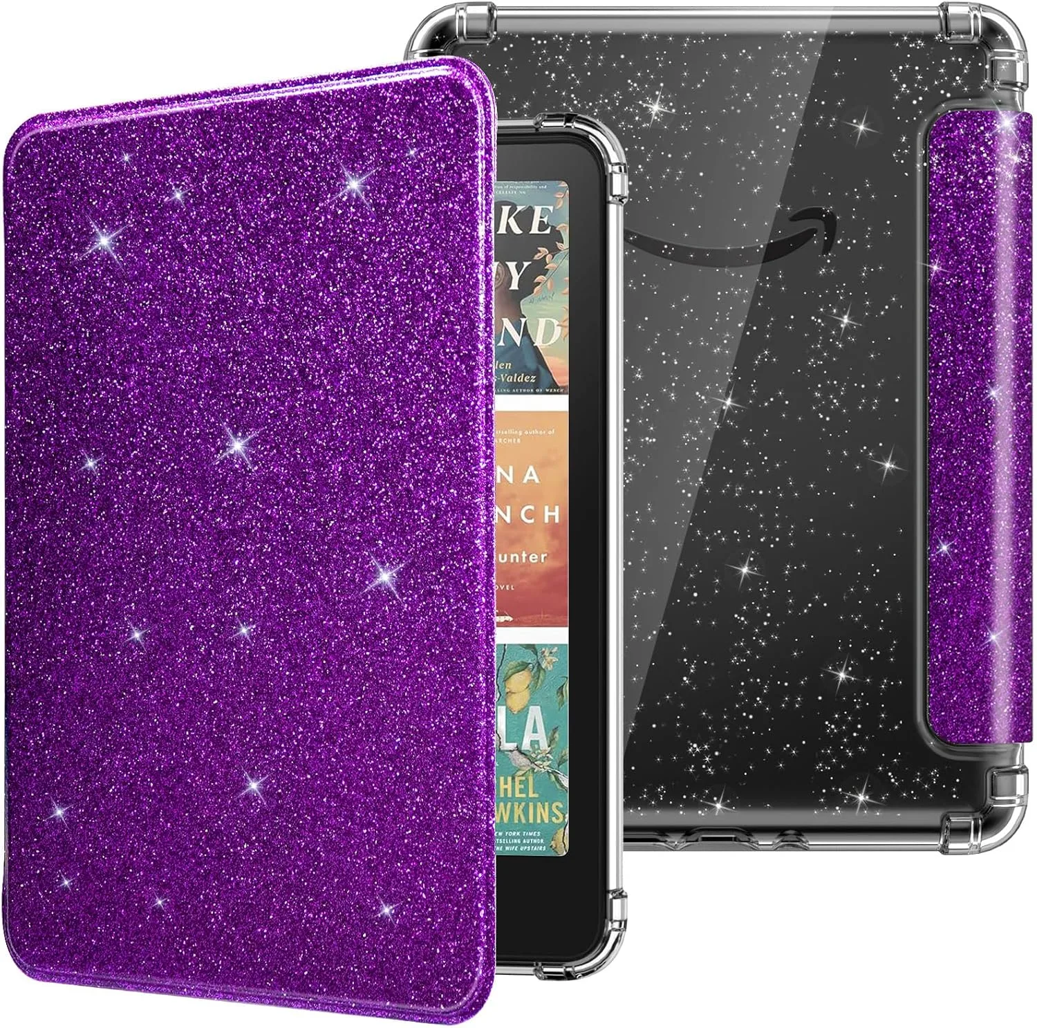 MoKo Case for 7" Kindle Paperwhite 12th Gen& Colorsoft 2024, Glitter Purple