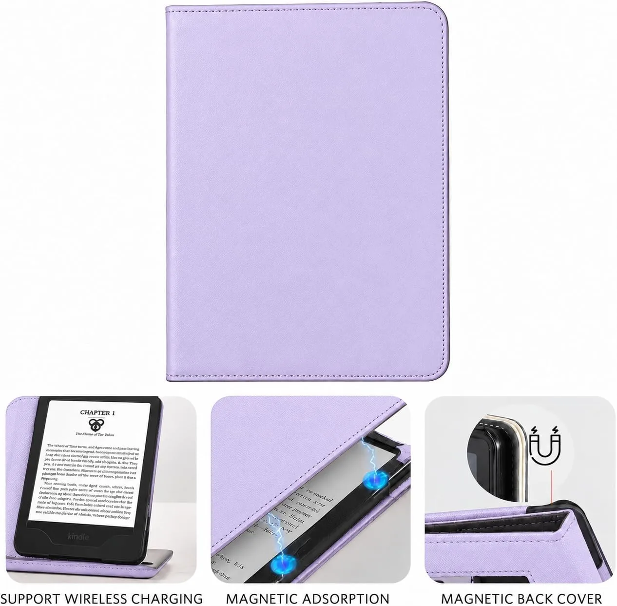 CoBak Case with Stand for 6" Kindle 2026 New Model, Lilac