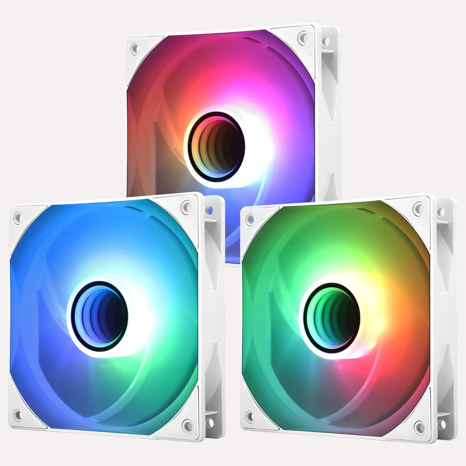 Thermalrlght TL-C12W-S V3 x3 Packs Case Fan 120mm ARGB CPU Cooler Fan Comes with ARGB Mirror Light Effect,PC PWM Silent Fan with 1500RPM Speed, White