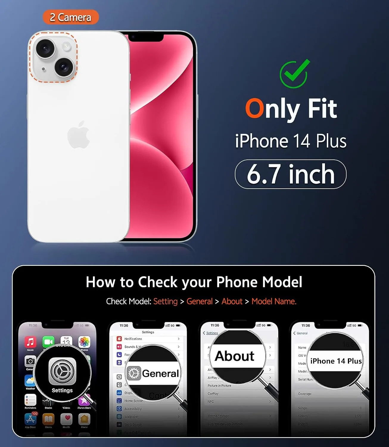 FNTCASE for iPhone 14 Plus Case Compatible with Magsafe Matte Phonecase