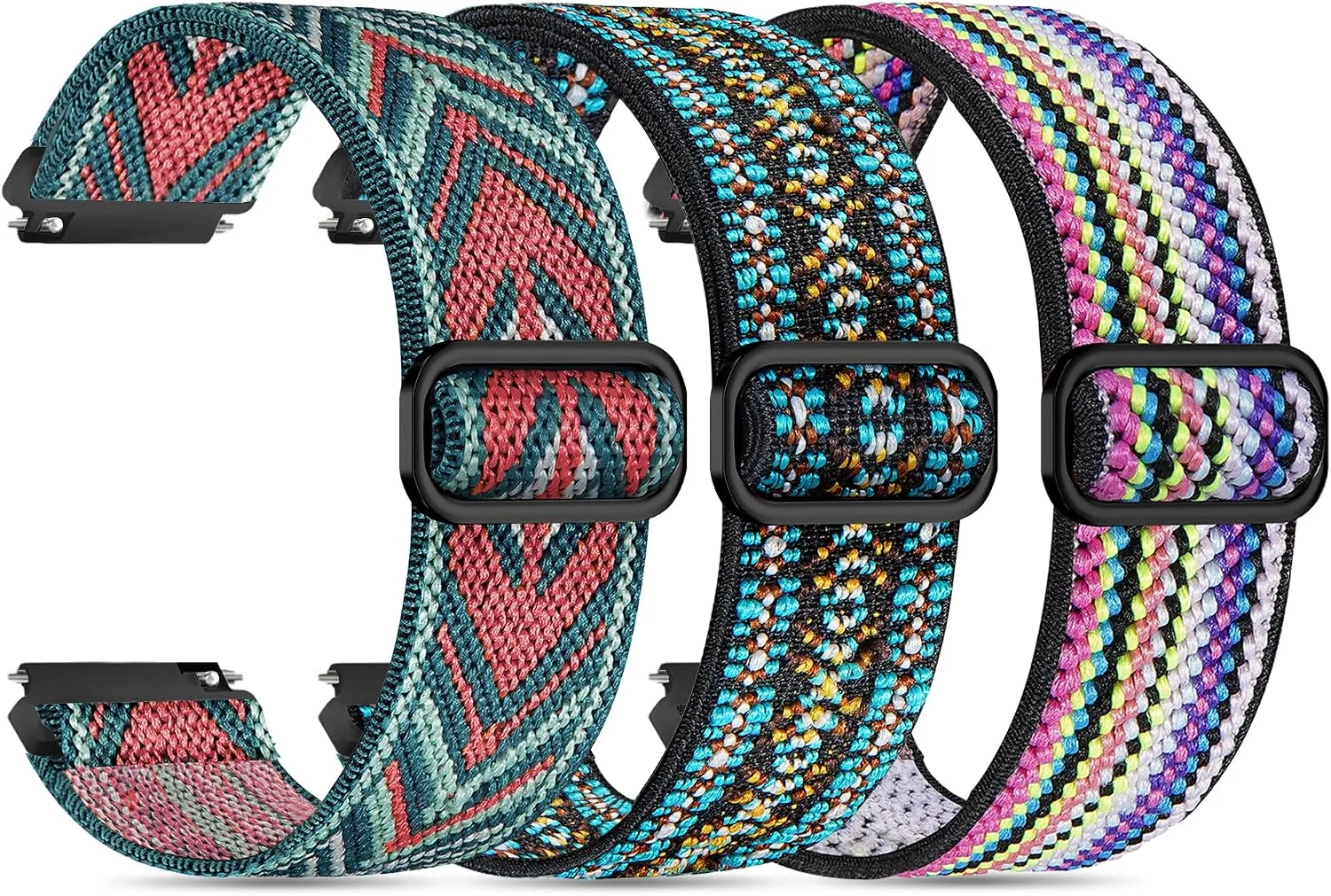 Correas para reloj inteligente Tovimall ID208 Plus nylon elástico 22mm ajustables 3 unidades