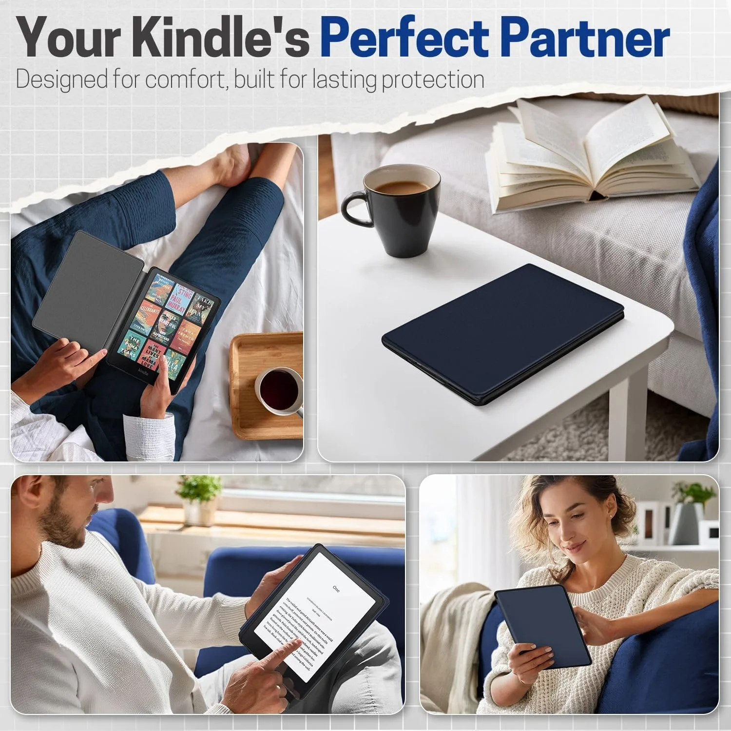 TNP Kindle Paperwhite 12th Gen Case, Colorsoft 7-Inch Cover, Blue