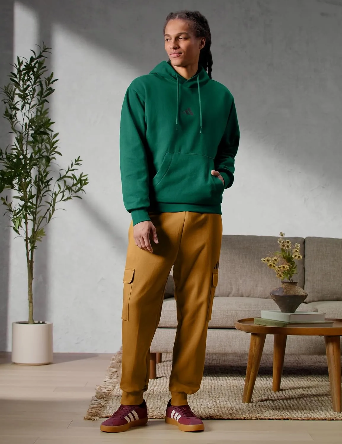 adidas Men's Essentials Feel Cozy Fleece Hoodie Sweatshirt