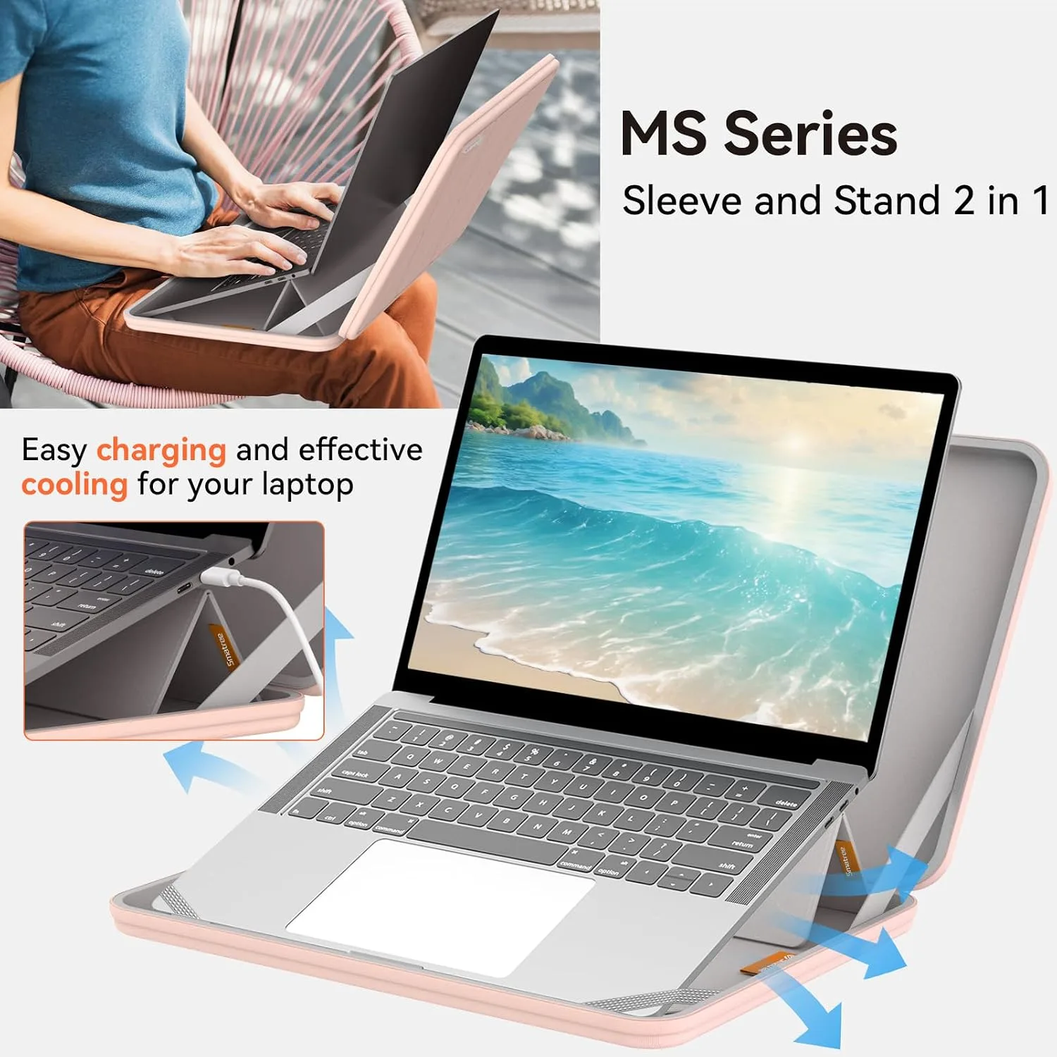 Smatree MS59T Hard EVA Case with Stand for 14" ASUS Zenbook Duo 14 UX482