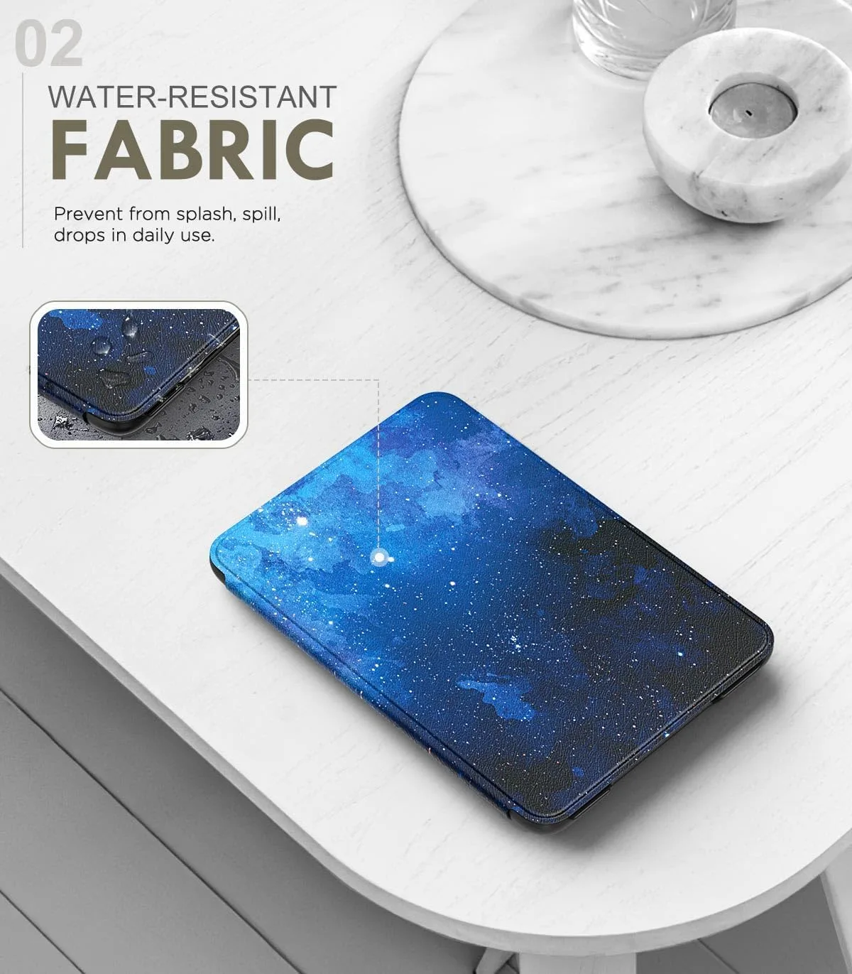 MoKo Case for 6" Amazon Kindle Basic 11th Gen 2024/2022, BlueStarrySky