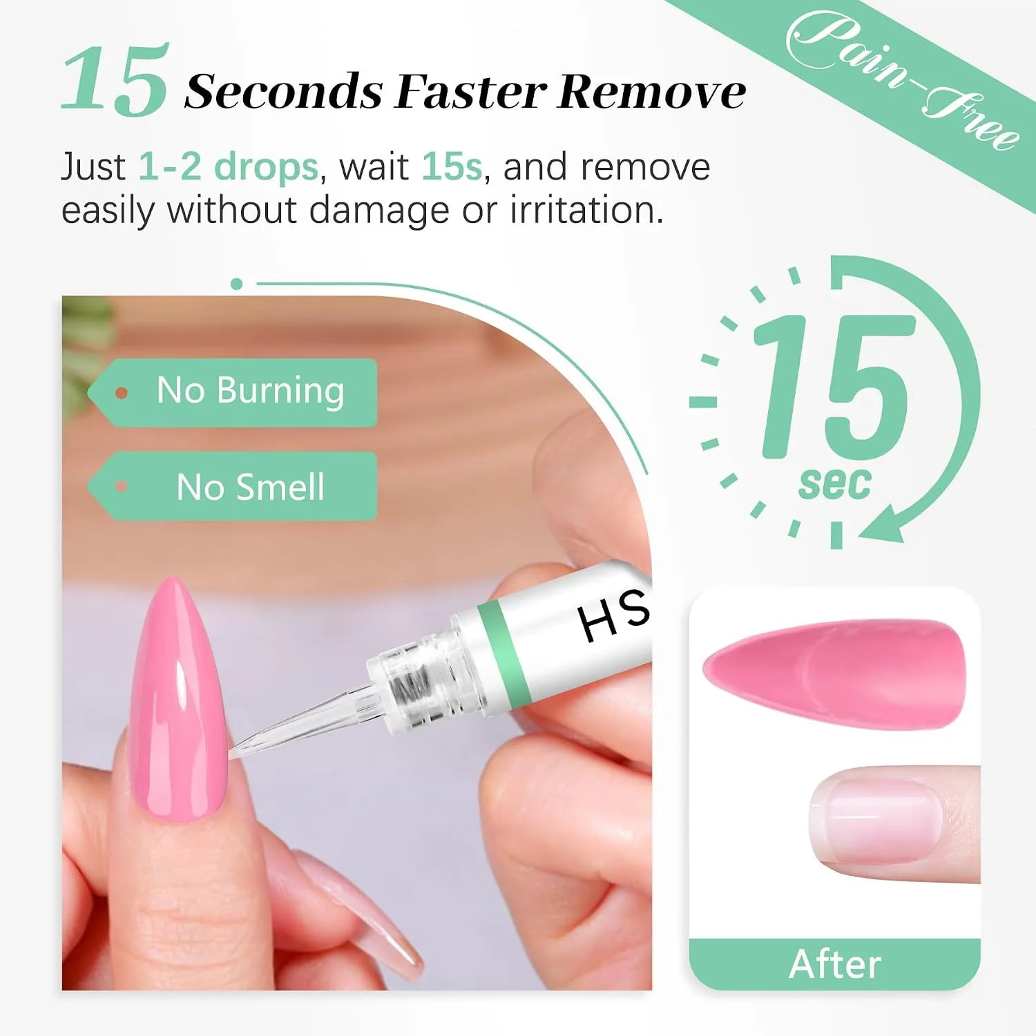 LEYKOSH Nail Glue 10g and 2 Remover Pens, No Lamp Needed Press Ons