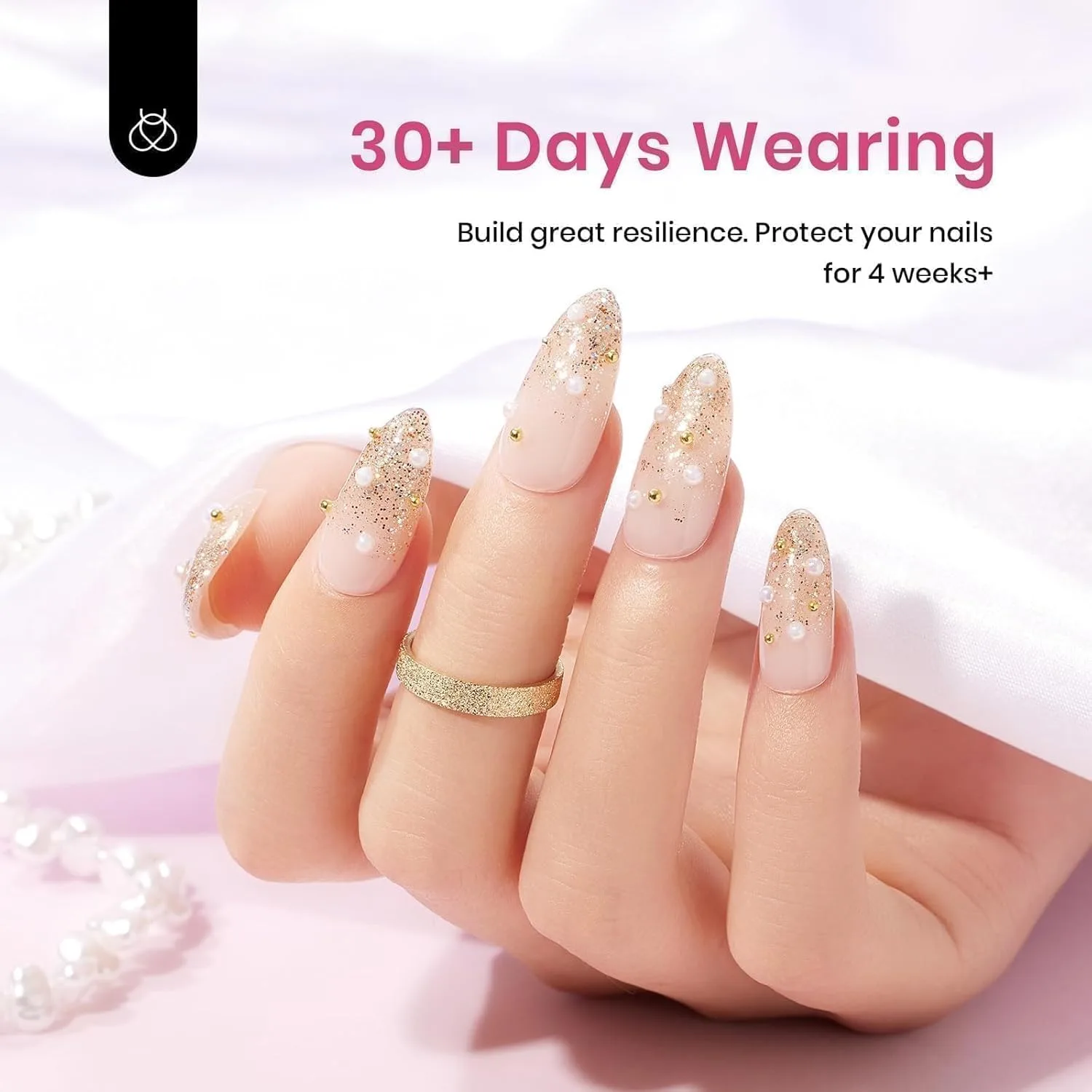 Beetles Builder Gel Set, 6 Colors 8 in 1 Nude Pink Builder Nails Gel