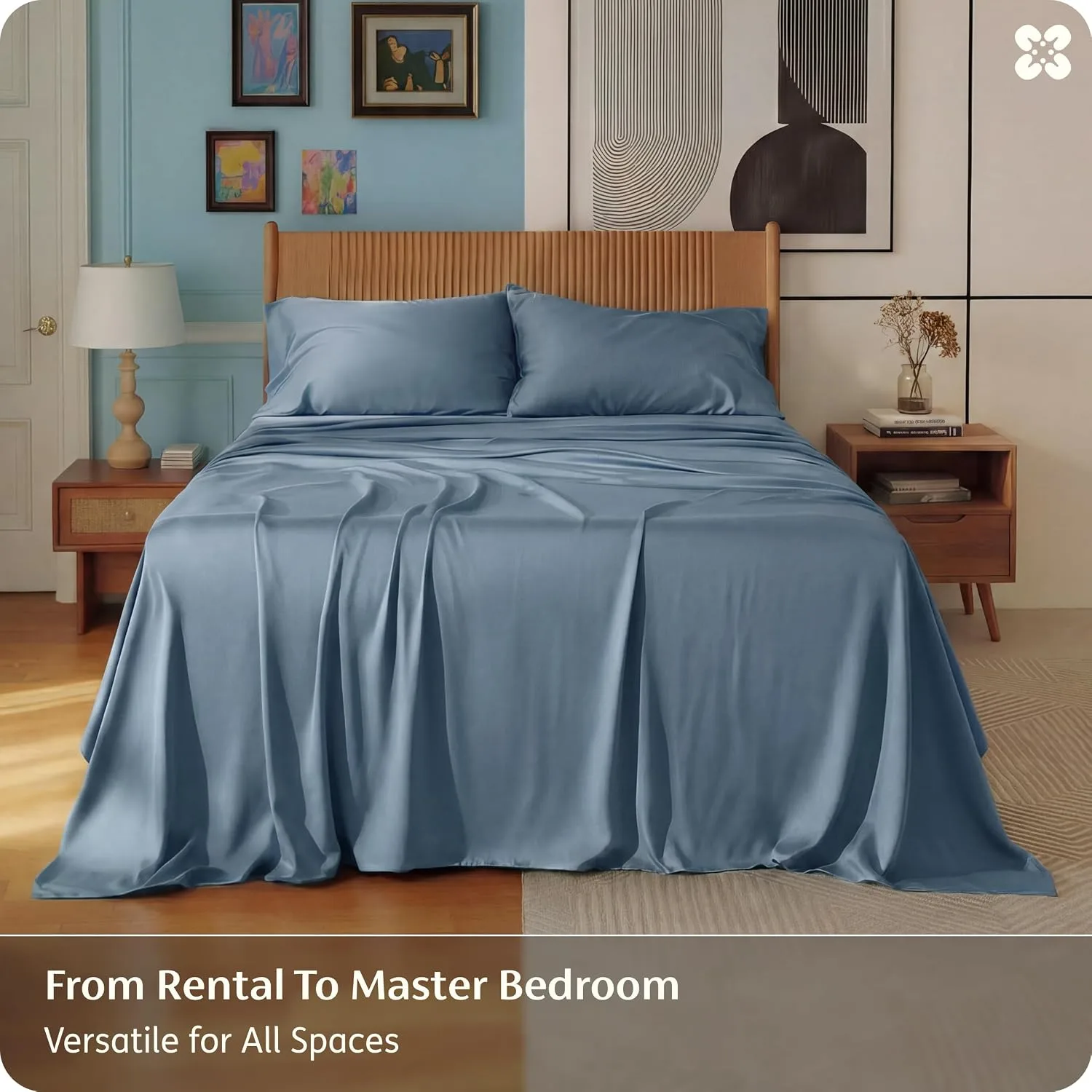 Bedsure PureWoven 100% Rayon Derived from Bamboo, Full Size Sheets, 4 PCS