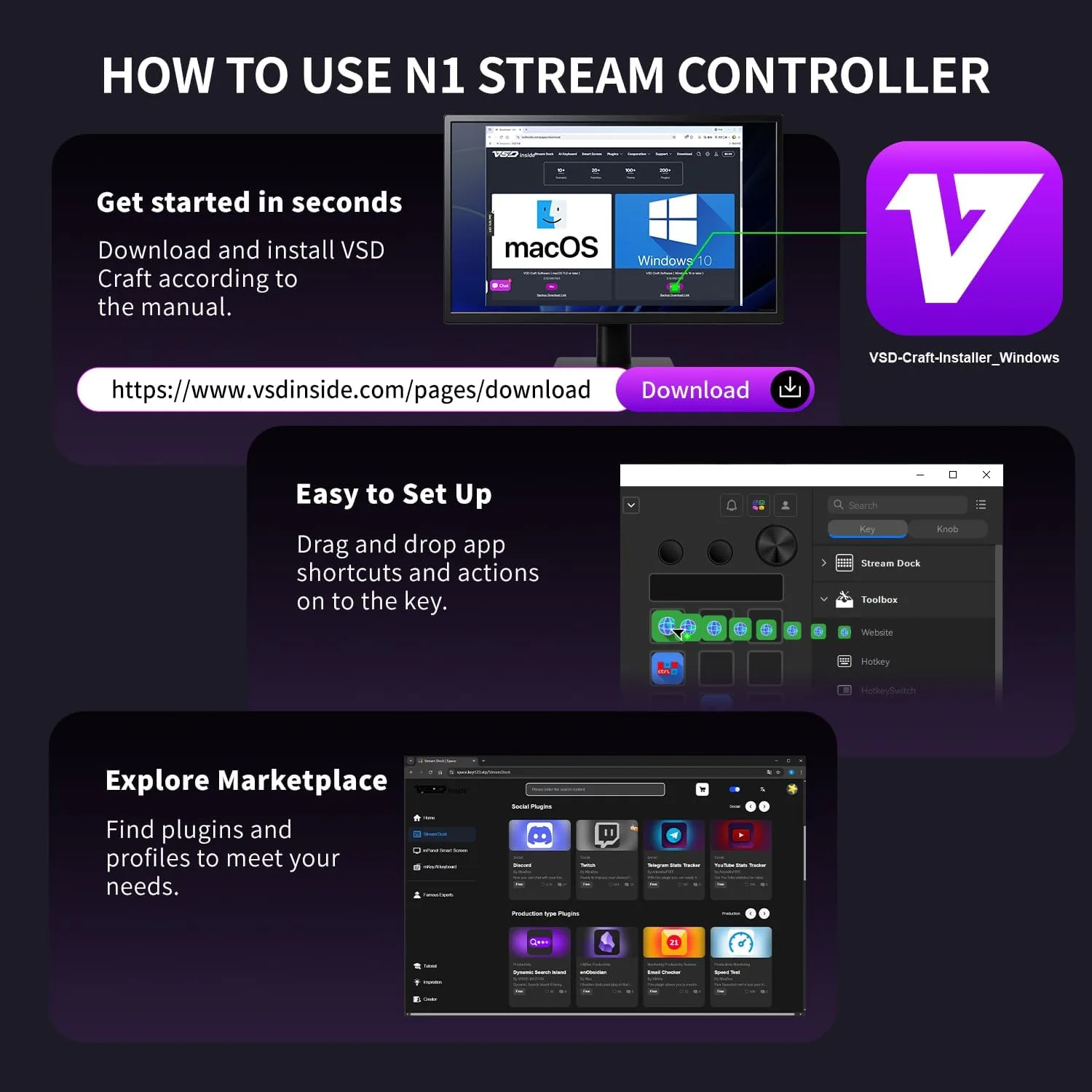 TreasLin VSDinside Macro Keyboard Stream Controller Deck with 18 Customizable Macro Keys support Numberic/Calculator/Stream Controller Mode to Trigger Actions in OBS Twitch YouTube for Content Creators Streamer Compatible with PC & Mac N1 White