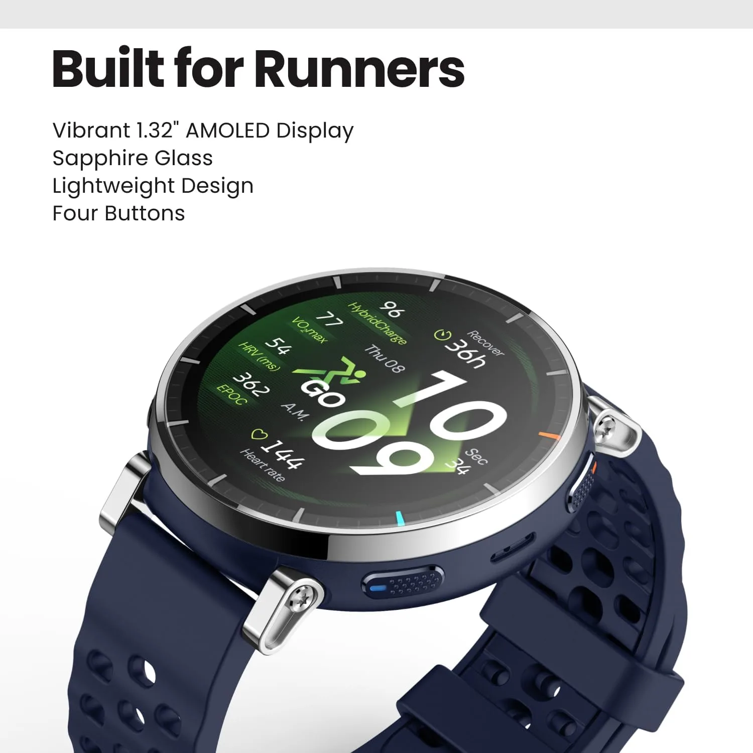 Amazfit Active 3 Smart Watch, 1.32" AMOLED Sapphire Glass, GPS, iOS/Android