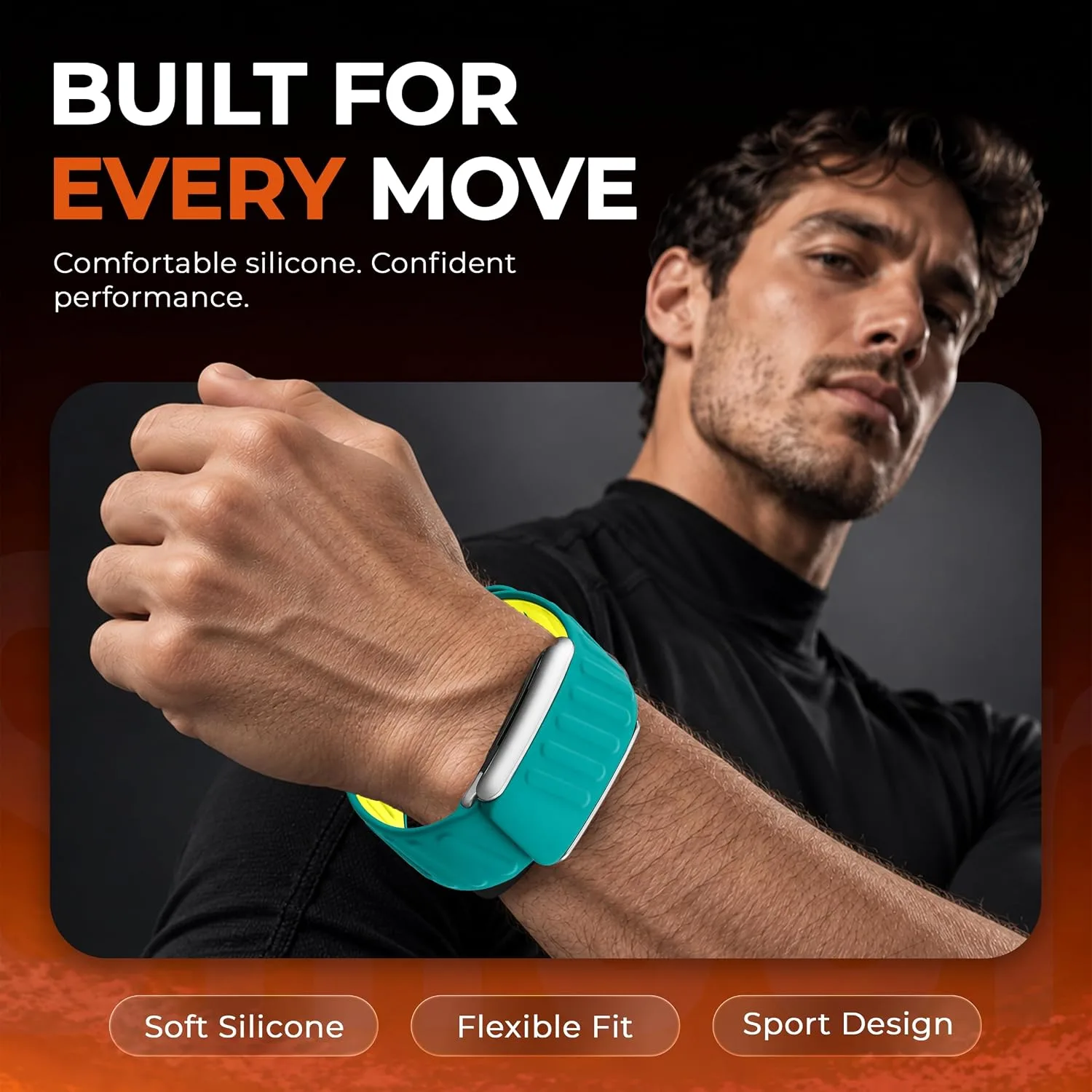 DADO Silicone Sport Replacement Band Compatible with WHOOP 5.0, One, Peak, and Life Fitness Tracker – Breathable, Durable & Comfortable | Not for Whoop Gen 4