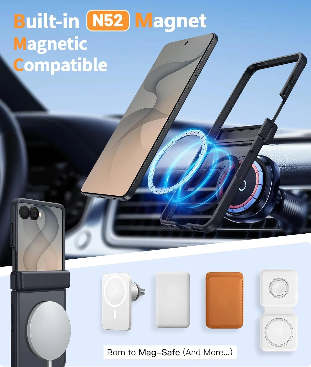 FNTCASE for Samsung-Galaxy Z Flip 8 Matte Case with Hinge Protection
