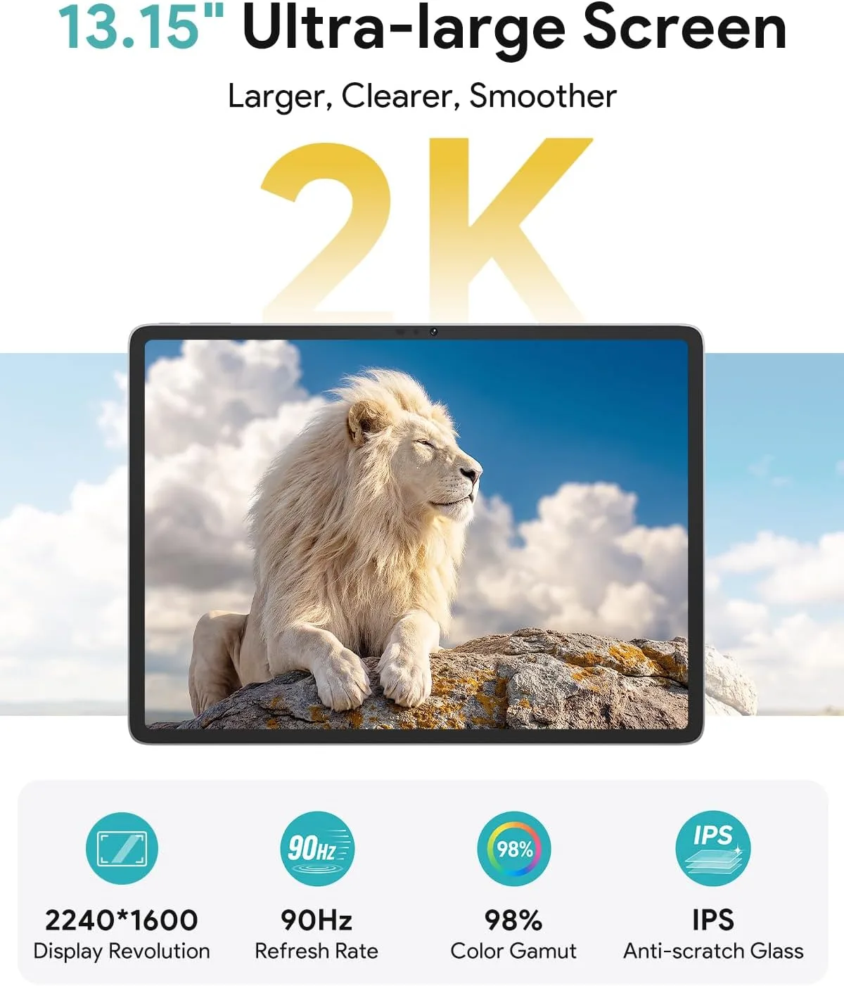 13 Inch Android Tablet with Stylus, 40GB+128GB+2TB Expand