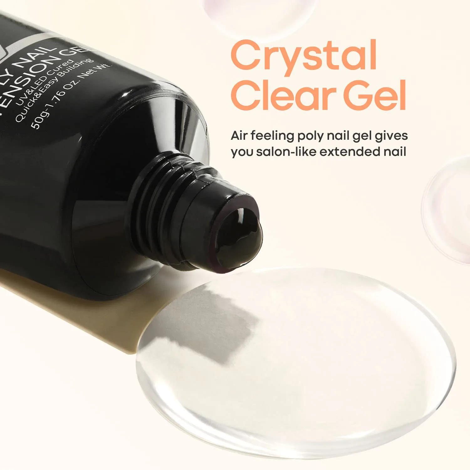 MODELONES Poly Nail Gel Builder 50ML 1.76oz Clear Color
