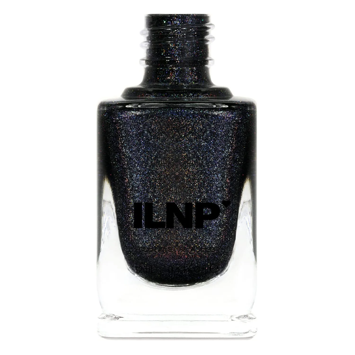 Esmalte de uñas ILNP Black Magic negro holográfico profundo