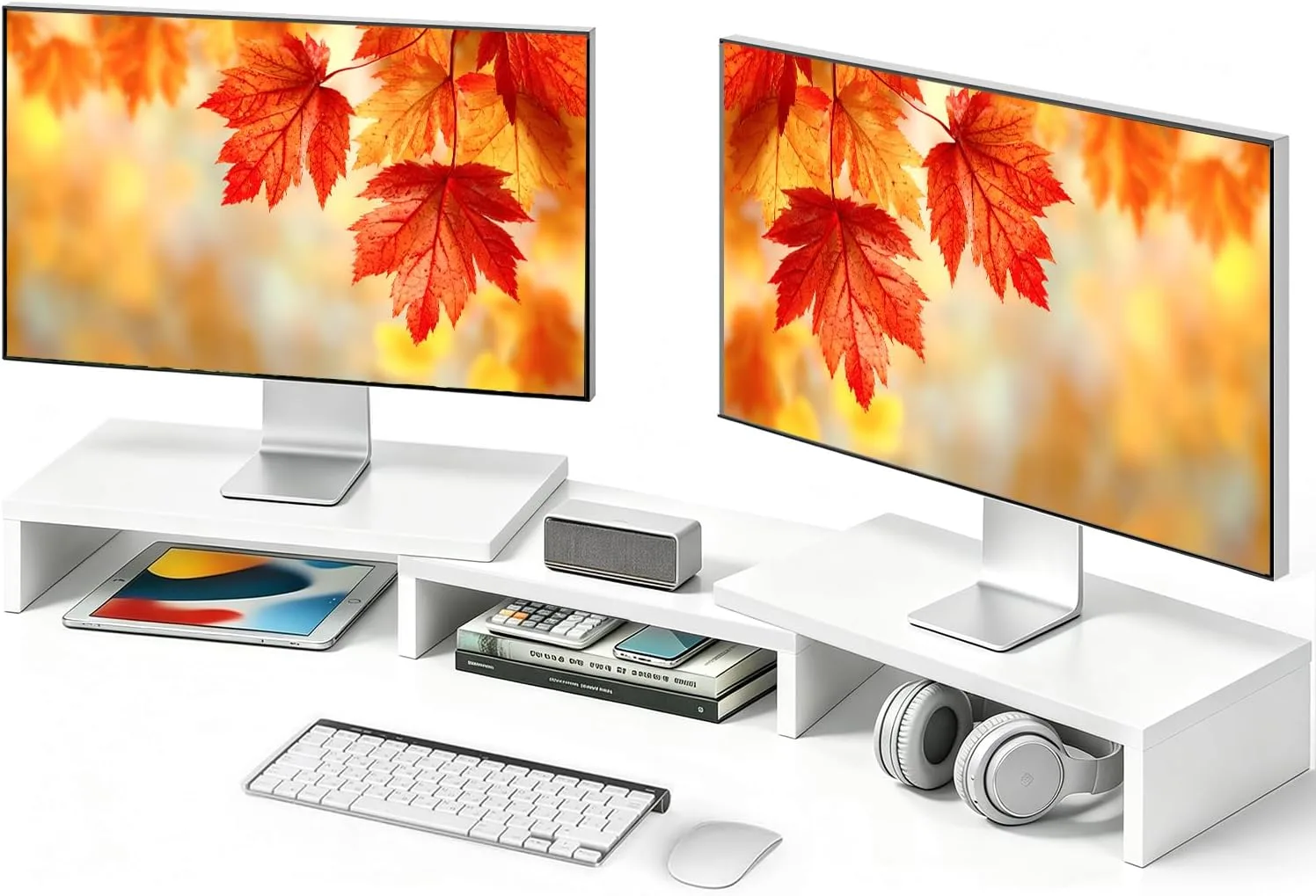 Base para monitores TAVR Dual Monitor Stand de madera para 2 monitores